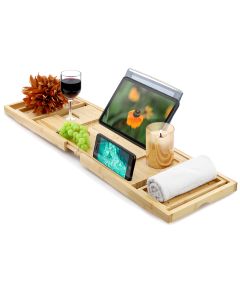 MegaChef Expandable Bamboo Wood Bath Tray